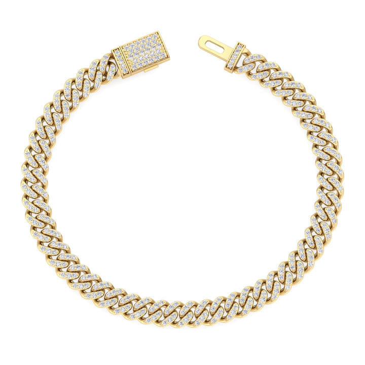 3CT Natural Diamond Cuban Link Bracelet ( 5.5mm )