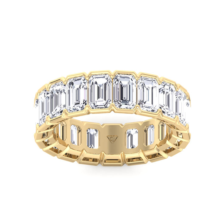 Half Bezel Set Emerald Cut Natural Diamond Eternity Band