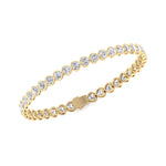Elaria - East to West Heart Shape Bezel Set Natural Diamond Tennis Bracelet - Gem Jewelers Co