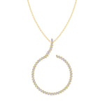 4.8CT T.W. Circle Swirl Pendant with Marquise Shape Yellow Gold 14K 18K