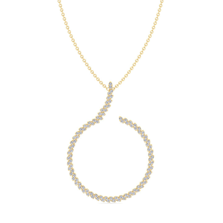 4.8CT T.W. Circle Swirl Pendant with Marquise Shape Yellow Gold 14K 18K