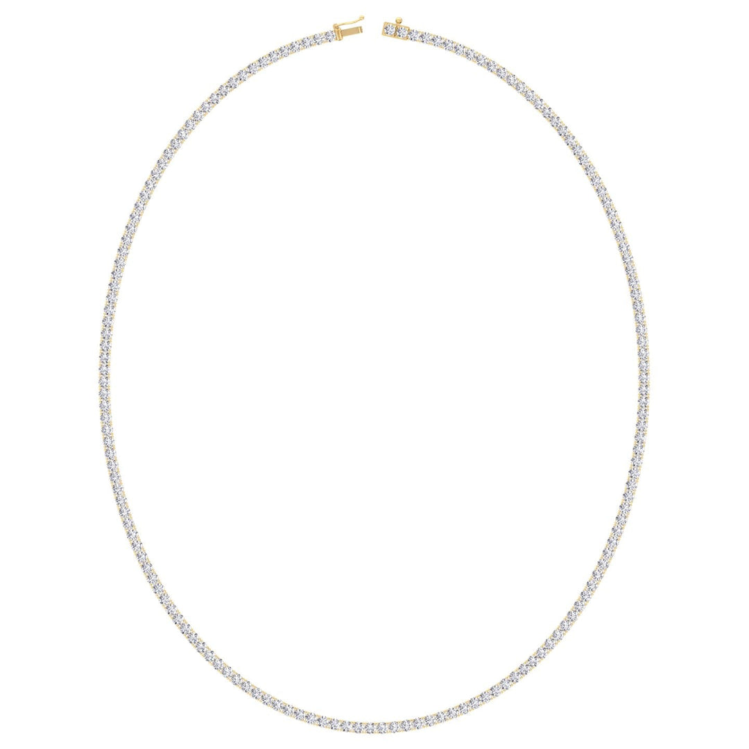 4-Prong Natural Diamond Tennis Necklace 18K Solid Gold