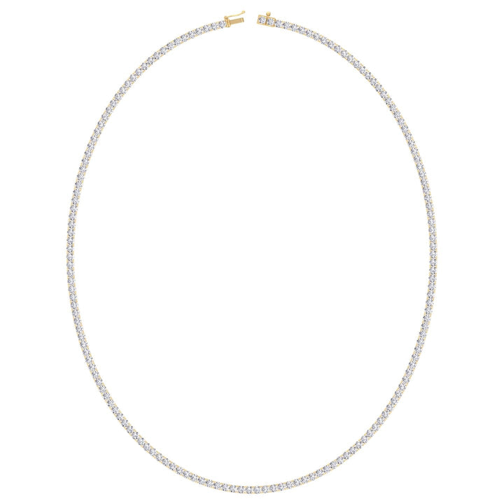 4-Prong Natural Diamond Tennis Necklace 18K Solid Gold