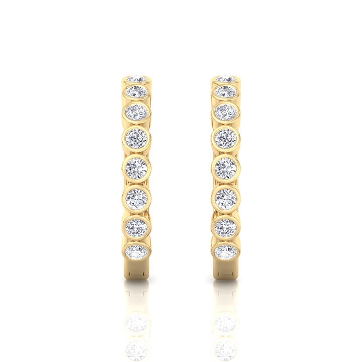 YG Round Shape Natural Diamond Hoop Earrings 3