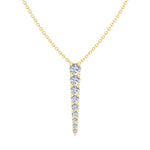 Graduated Natural Diamond Drop Pendant Yellow Gold 14K