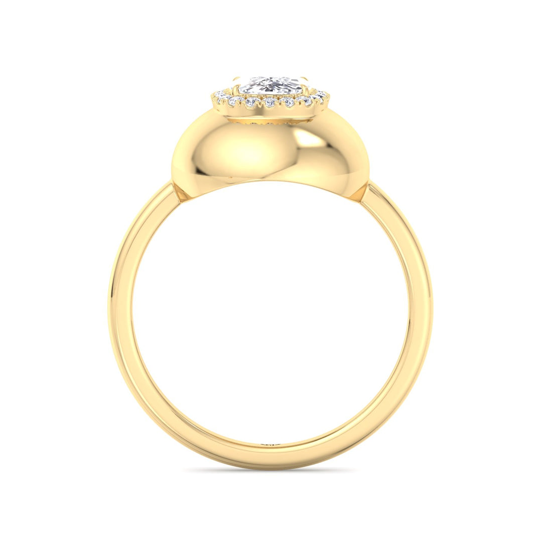 Inez - Bubble Bezel Cushion Shape Halo Diamond Engagement Ring