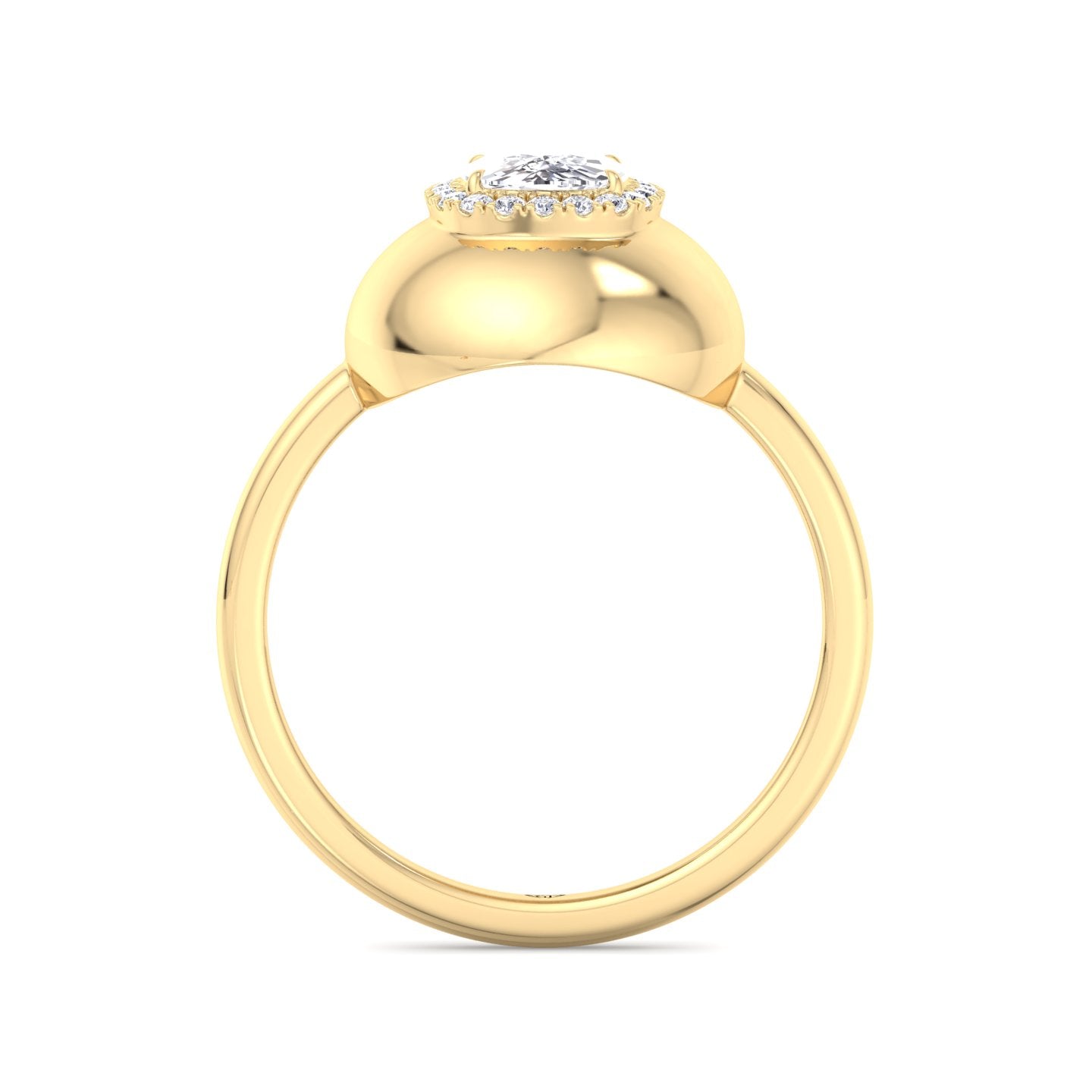 Inez - Bubble Bezel Cushion Shape Halo Diamond Engagement Ring - Gem Jewelers Co