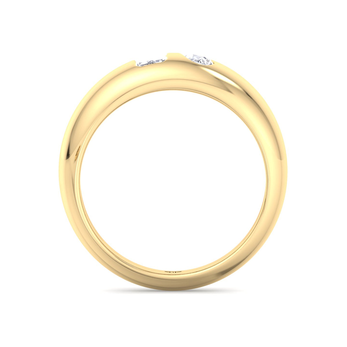 Verdiana - Toi et Moi Domed Bezel Set Diamond Ring - Gem Jewelers Co