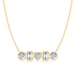 Carina - Three Shape Natural Diamond Pendant Necklace in Bezel Setting - Gem Jewelers Co