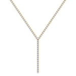 4 Prong Natural Diamond Y Drop Tennis Necklace YG