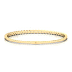 Hexagonal Bezel Set Natural Diamond Flexible Bangle Yellow Gold 
