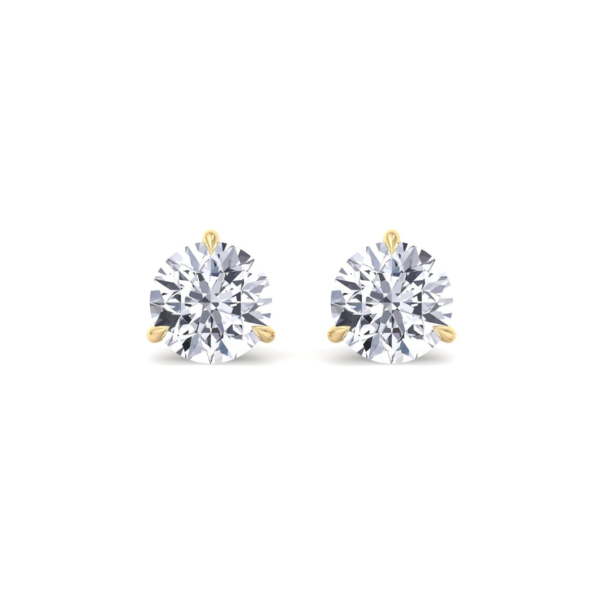1CT T.W Round Natural Diamond Studs in 14K Gold ( Super Deal) - Gem Jewelers Co