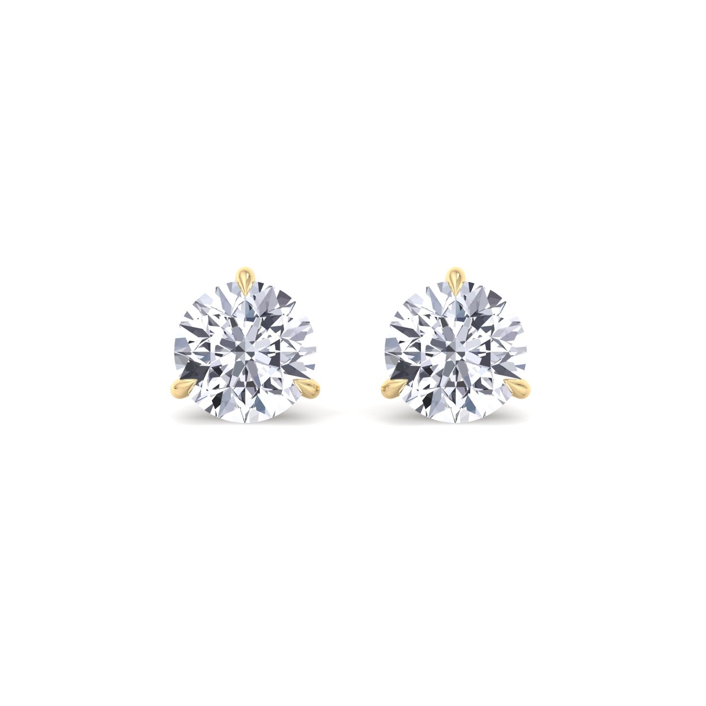 1CT T.W Round Natural Diamond Studs in 14K Gold ( Super Deal) - Gem Jewelers Co