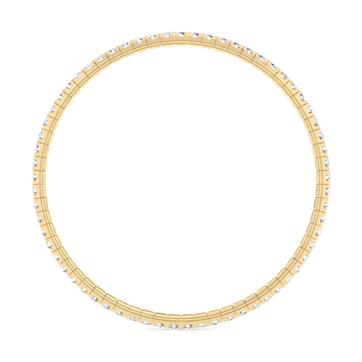 Flexible Tennis Bracelet -3CT-6CT-Yellow Gold