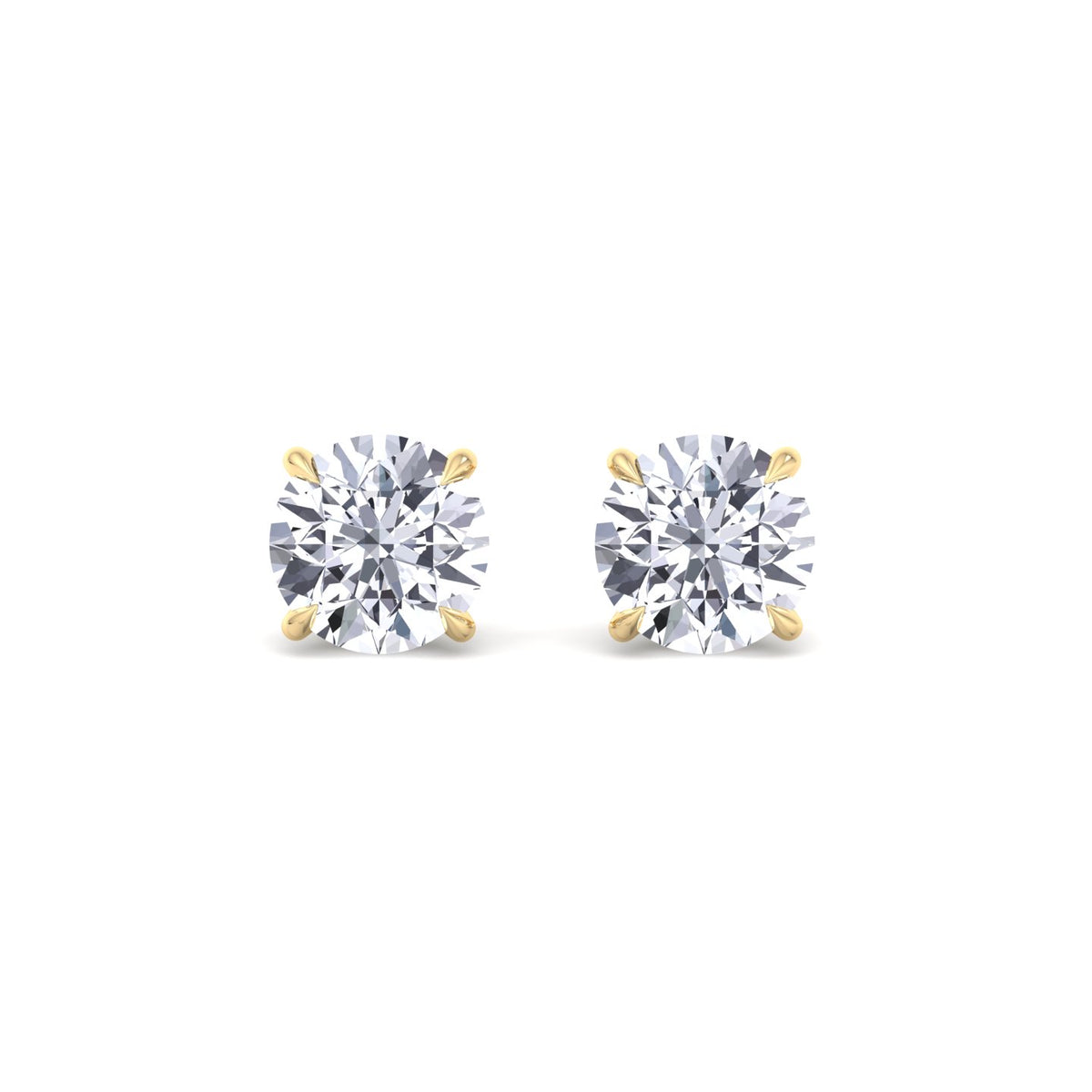 1CT T.W Round Natural Diamond Studs in 14K Gold ( Super Deal) - Gem Jewelers Co