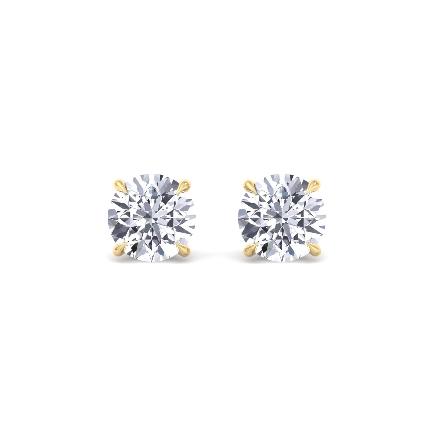 1CT T.W Round Natural Diamond Studs in 14K Gold ( Super Deal) - Gem Jewelers Co