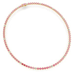 Bezel Set Natural Pink Sapphire Tennis Necklace with Diamonds
Yellow Gold 14K 