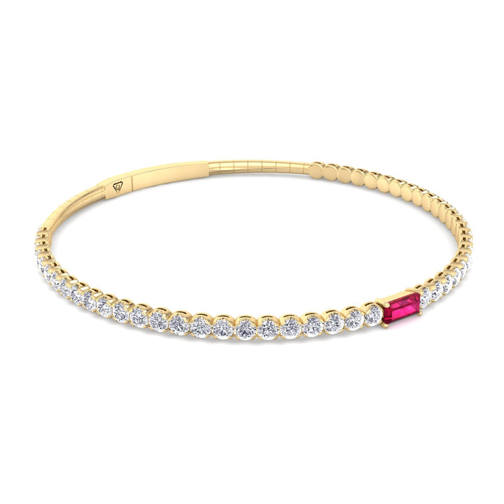 baguette-ruby-round-diamond-flexible-bangle-in-solid-yellow-gold-band