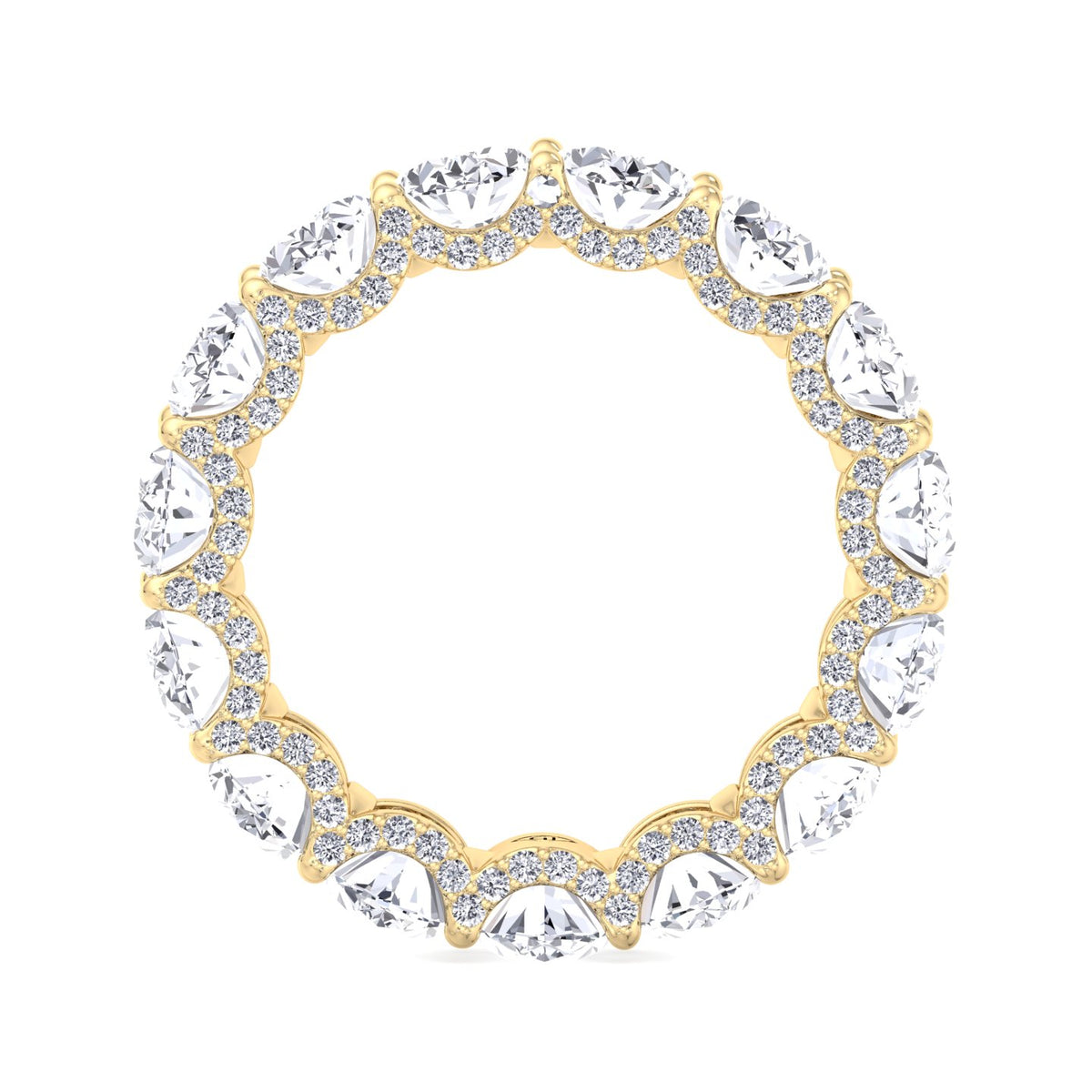 Frances - Oval Cut Diamond Eternity Band With Invisible Halo - Gem Jewelers Co