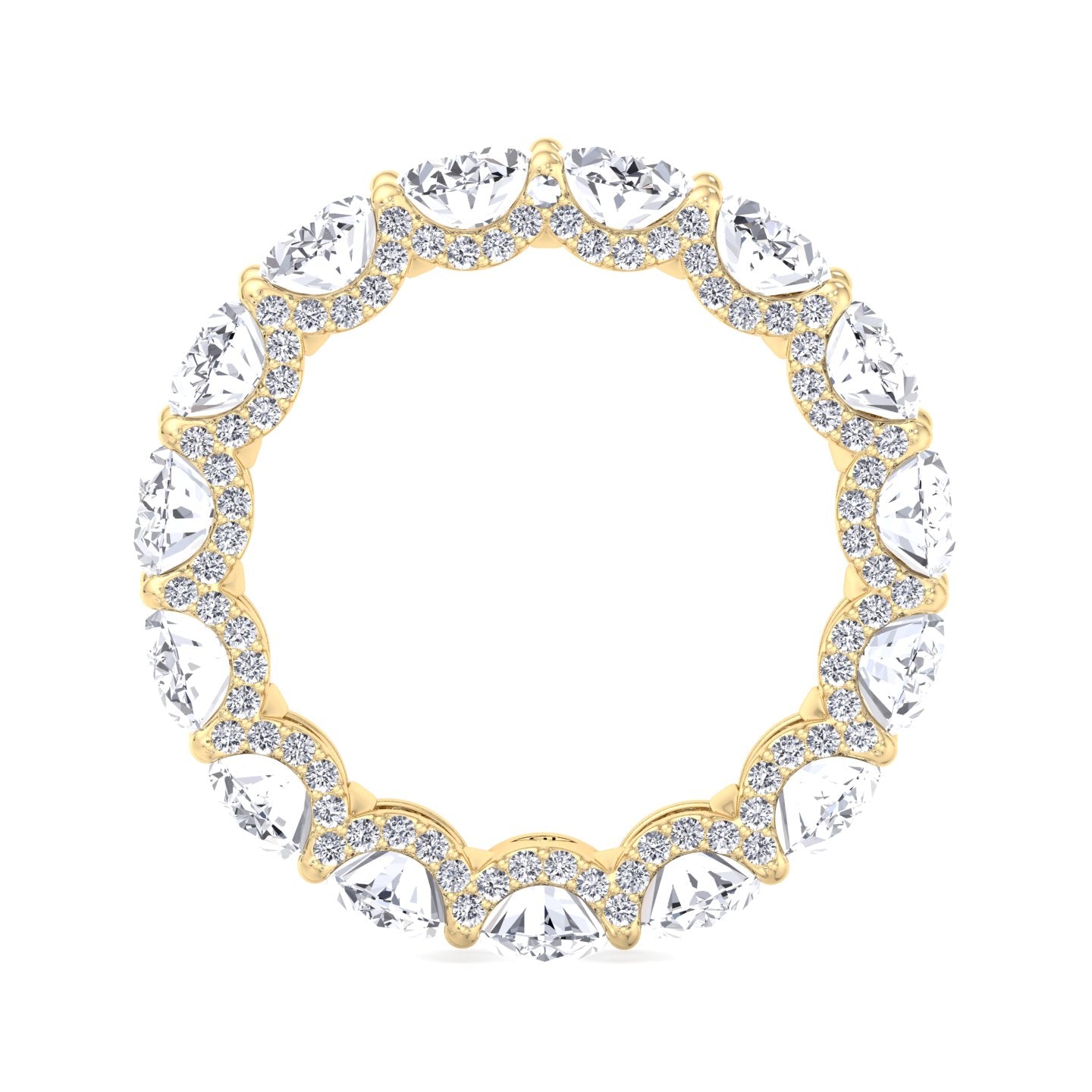 Frances - Oval Cut Diamond Eternity Band With Invisible Halo - Gem Jewelers Co