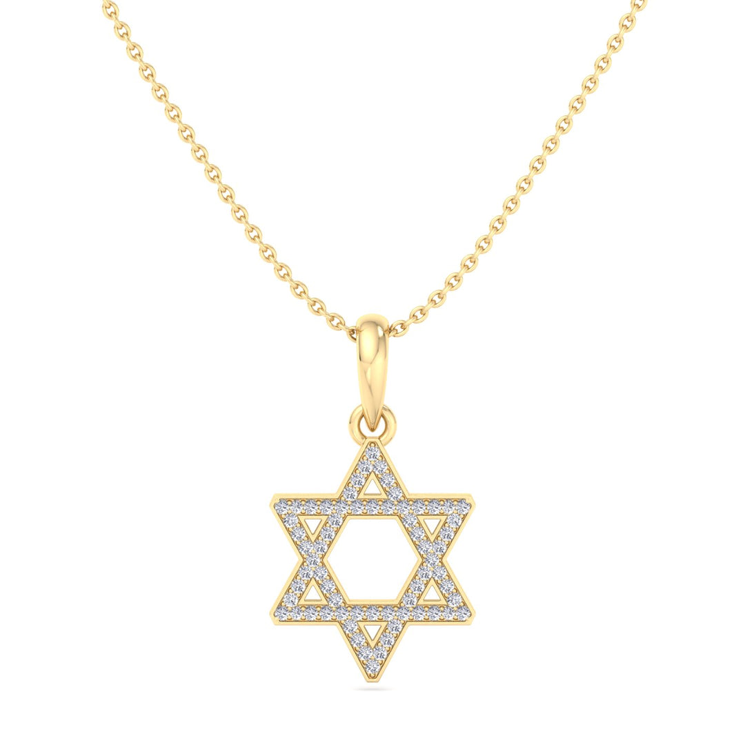 .35CT Star Of David Pendant Natural Diamond Pendant Necklace