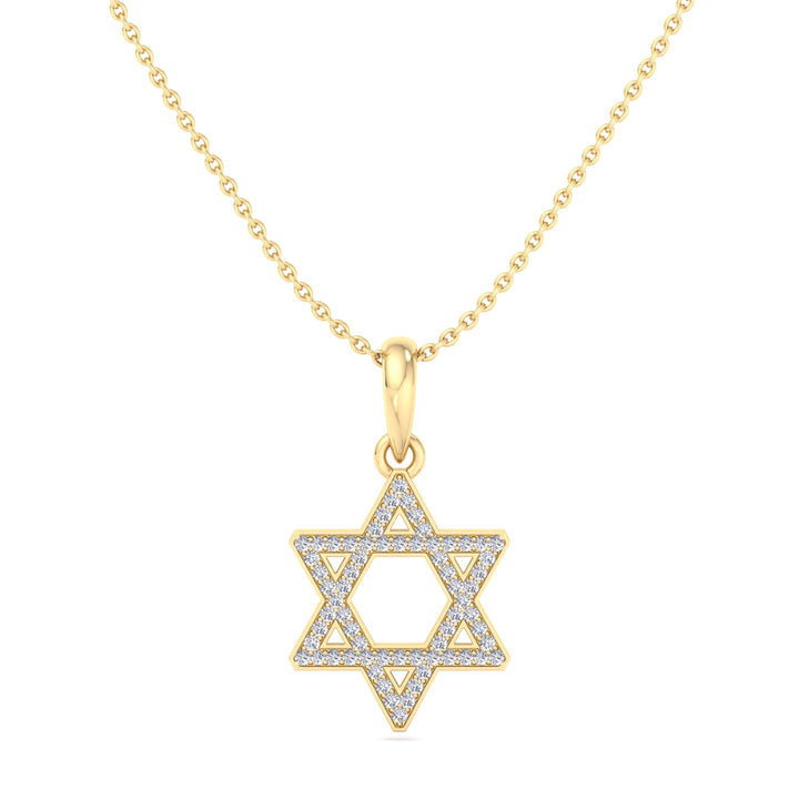 .35CT Star Of David Pendant Natural Diamond Pendant Necklace