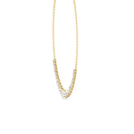 Tullia - Halfway Graduated Crown Prong Natural Diamond Tennis Necklace - Gem Jewelers Co