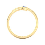 Bleu - Round Cut Blue Sapphire Bezel Set Stacking Ring - Gem Jewelers Co