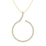 4.8CT T.W. Circle Swirl Pendant with Marquise Shape Yellow Gold 18K