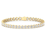 Elaria - East to West Heart Shape Bezel Set Natural Diamond Tennis Bracelet - Gem Jewelers Co