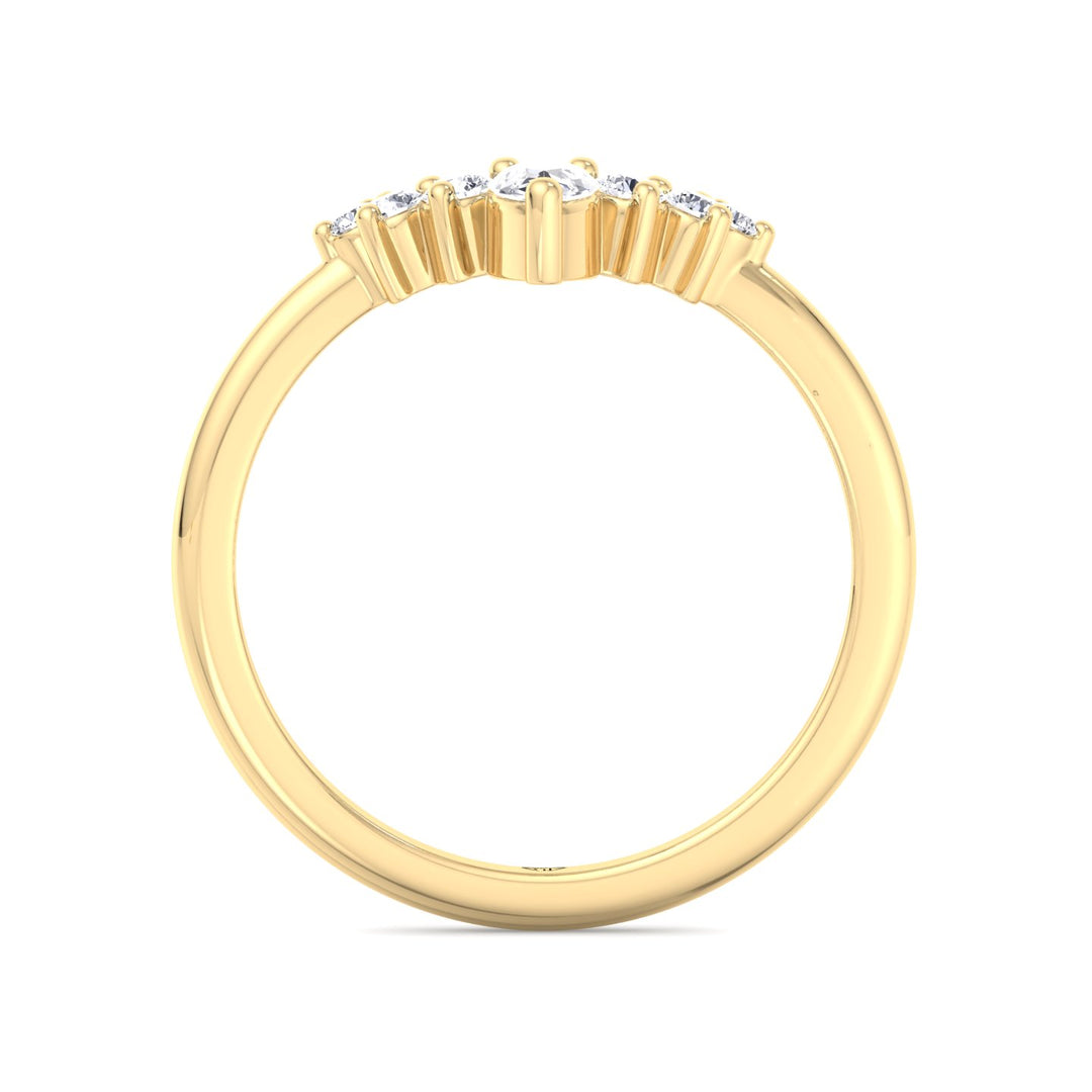 YG Pear Shape Natural Diamond Curved Tiara Engagement Ring 4