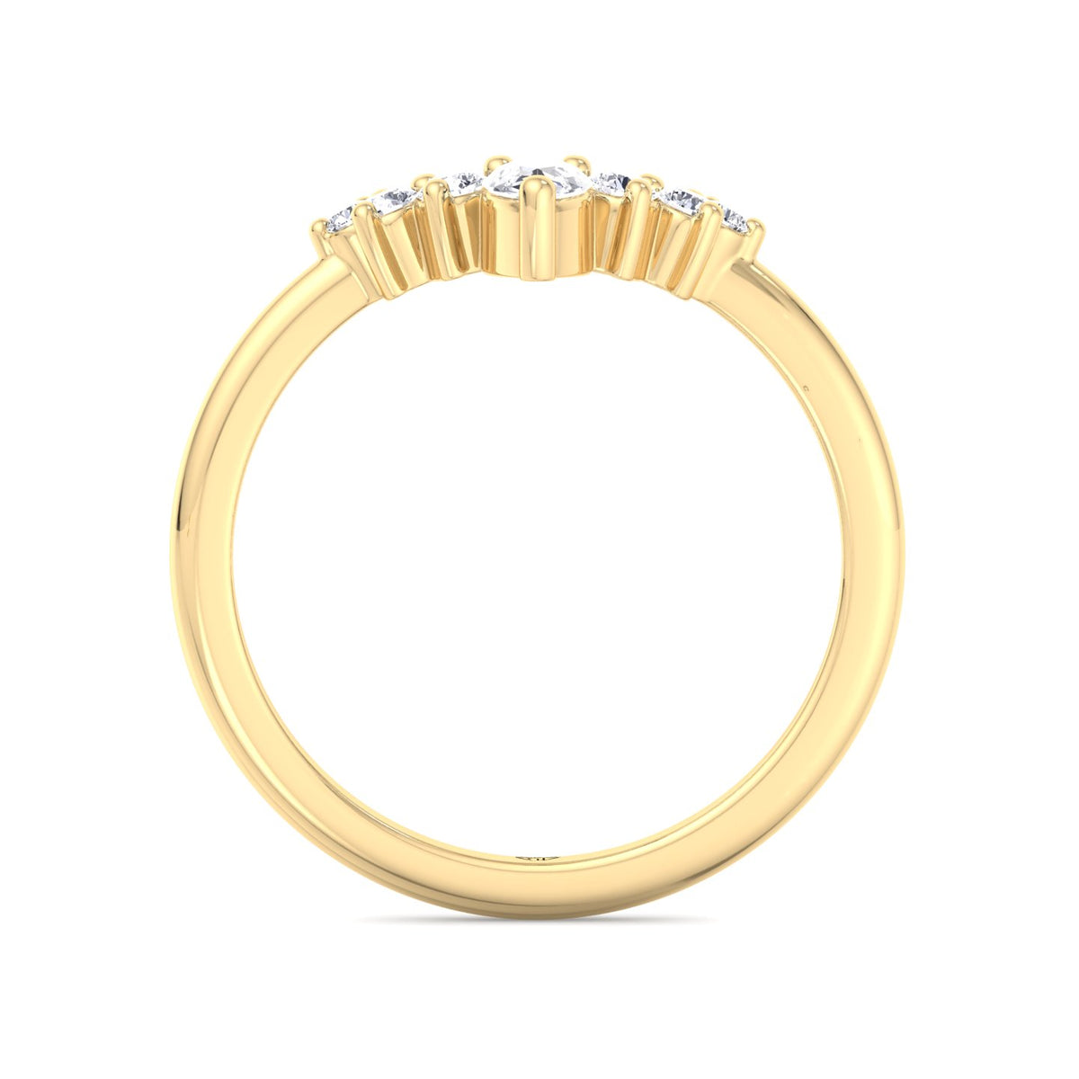 YG Pear Shape Natural Diamond Curved Tiara Engagement Ring 4