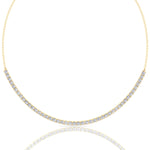 Halfway 4-Prong Natural Diamond Tennis Necklace Yellow Gold 18K