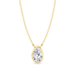 Miza - Bezel Set Pear Shape Diamond Pendant - Gem Jewelers Co
