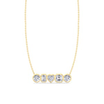 Bezel-Set Multi-Shape-Diamond-Pendant-Solid-Yellow-Gold