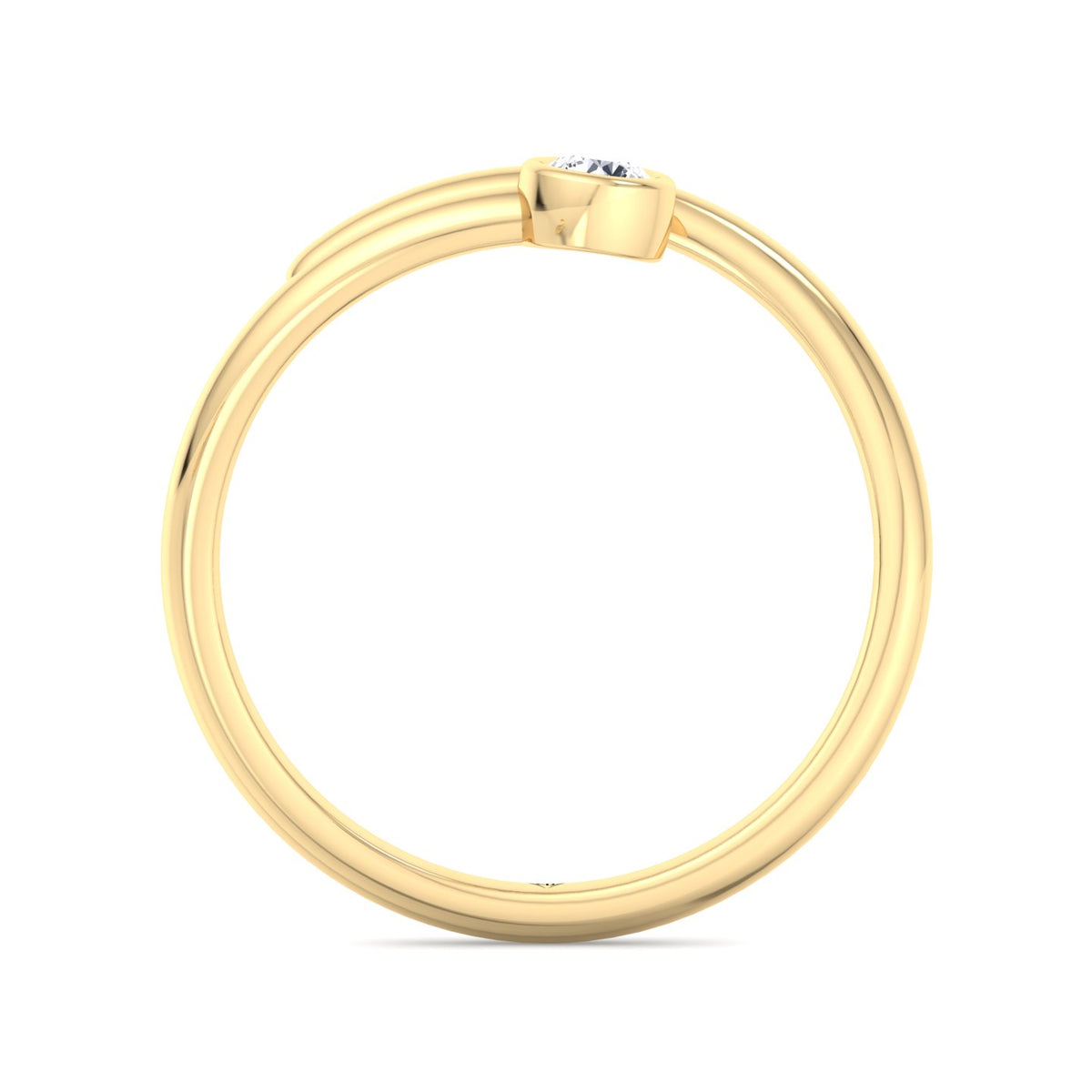 Sylvie - Round Cut Diamond Bezel Stacking Open Ring - Gem Jewelers Co