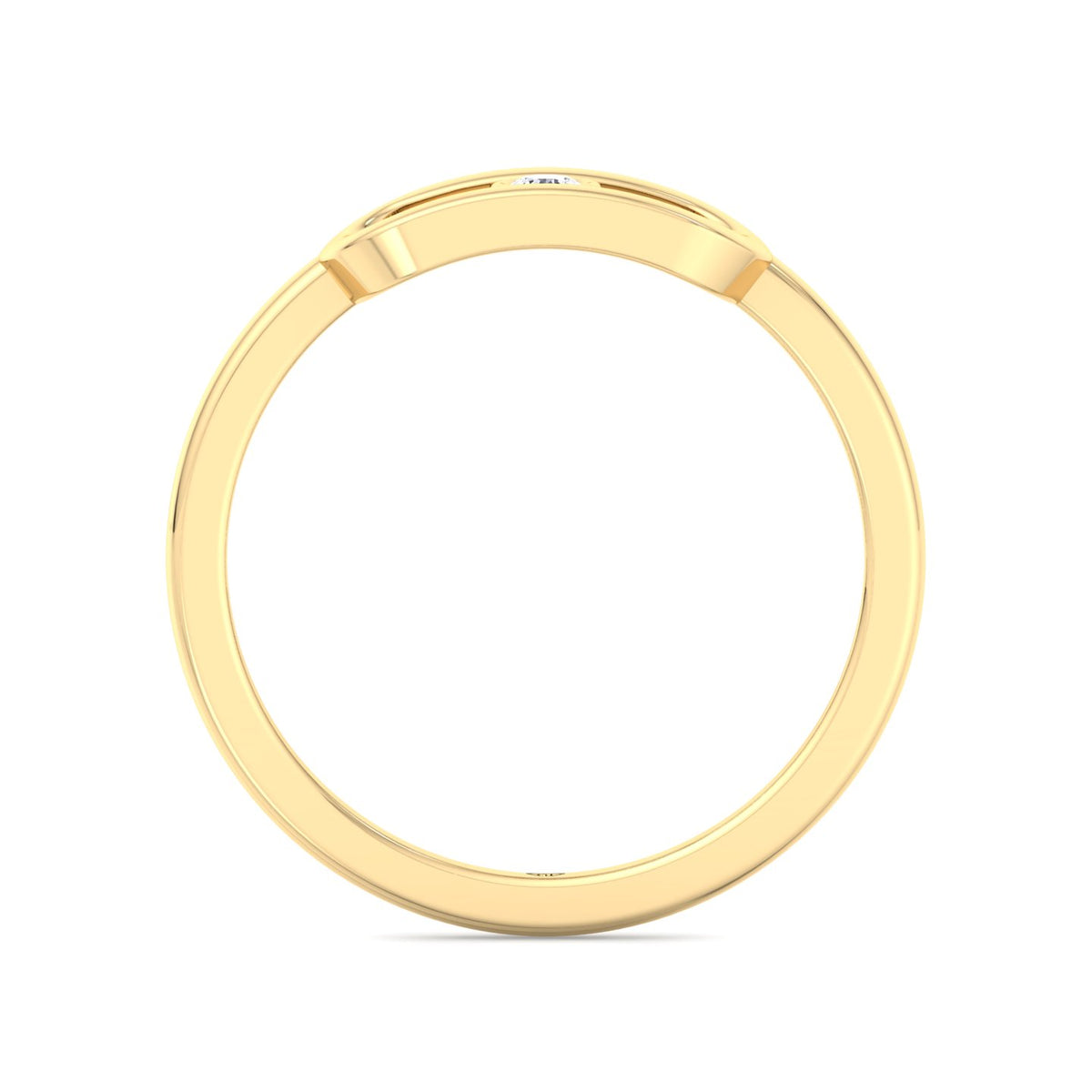 Bria - Fashion Diamond Gold Ring with Single Bezel Stone - Gem Jewelers Co