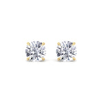 GIA Certified 1CT Round Cut Diamond Studs in 14K Solid Gold - Gem Jewelers Co