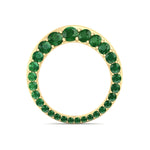 Natural Green Emerald Invisible Halo Eternity Band Yellow Gold 18K
