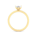 Gina - Pear Shape Diamond Engagement Ring with Baguette Shape Channel Set Side Stone Band - Gem Jewelers Co