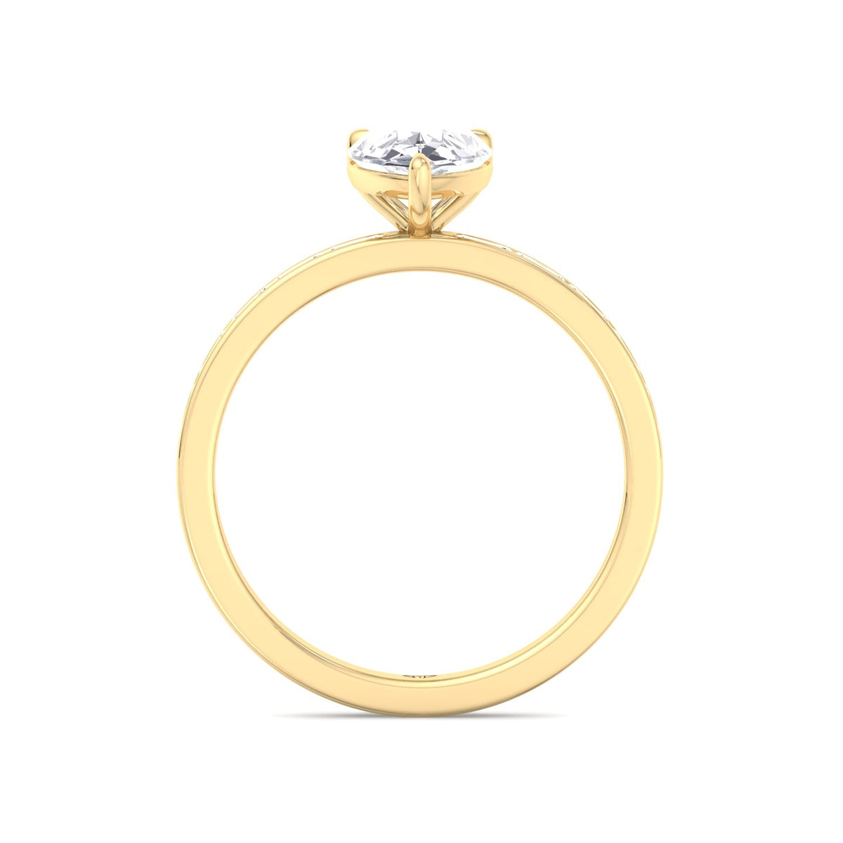 Gina - Pear Shape Diamond Engagement Ring with Baguette Shape Channel Set Side Stone Band - Gem Jewelers Co