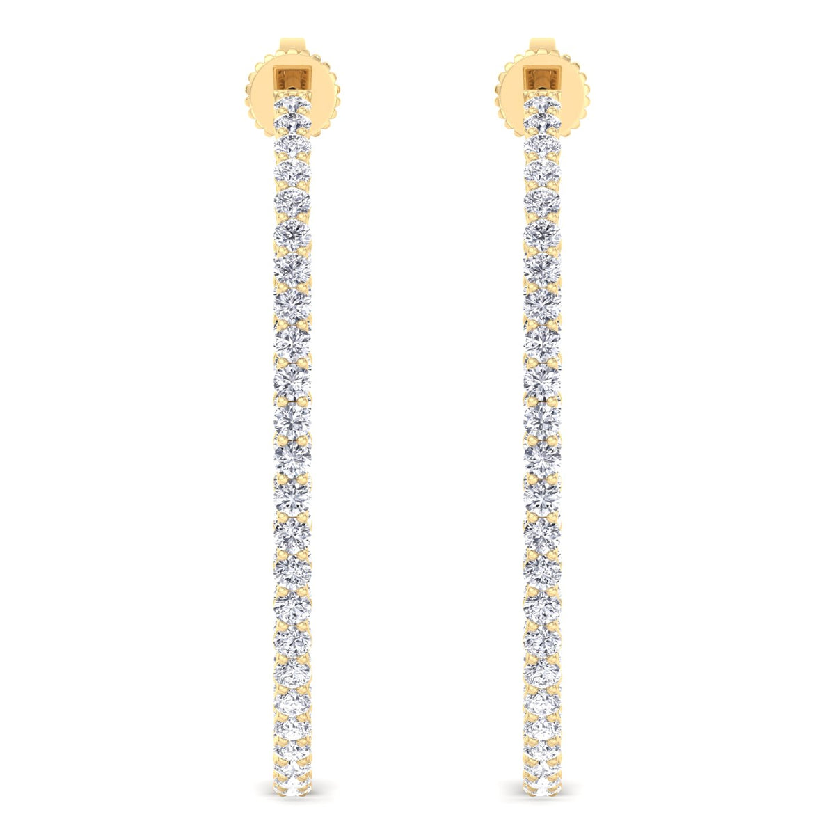 Clara - 6.2CT Round Diamond Inside Out Hoops - Gem Jewelers Co