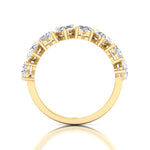 Heart Shape Half Way Natural Diamond Eternity Band Yellow Gold 