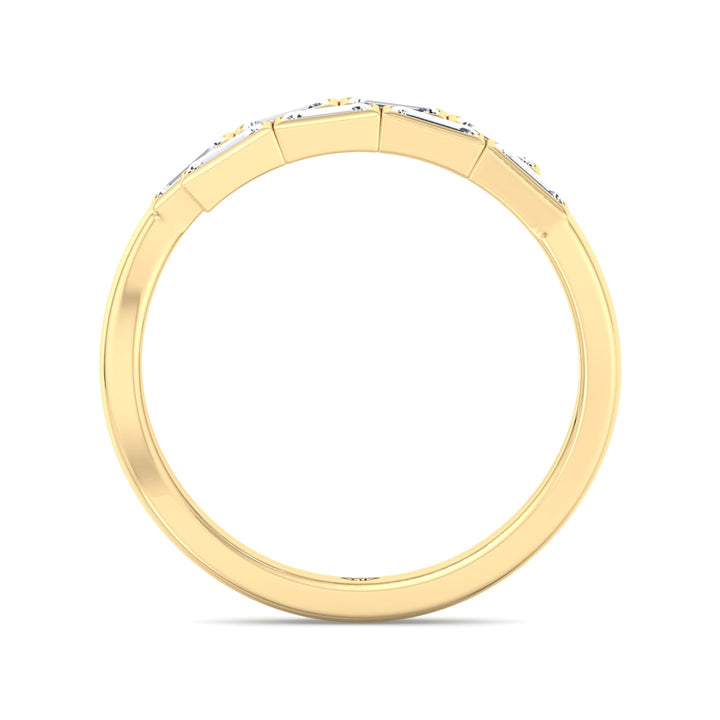 Giselli - Baguette Shape Bezel Setting Diamond Wrap Ring
