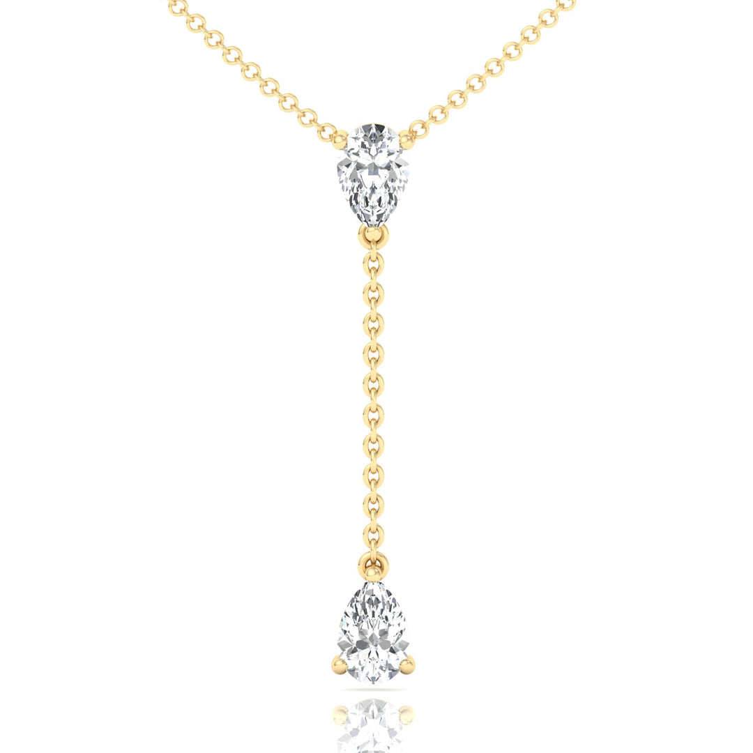 .50CT Pear Shape Natural Diamond Lariat Necklace