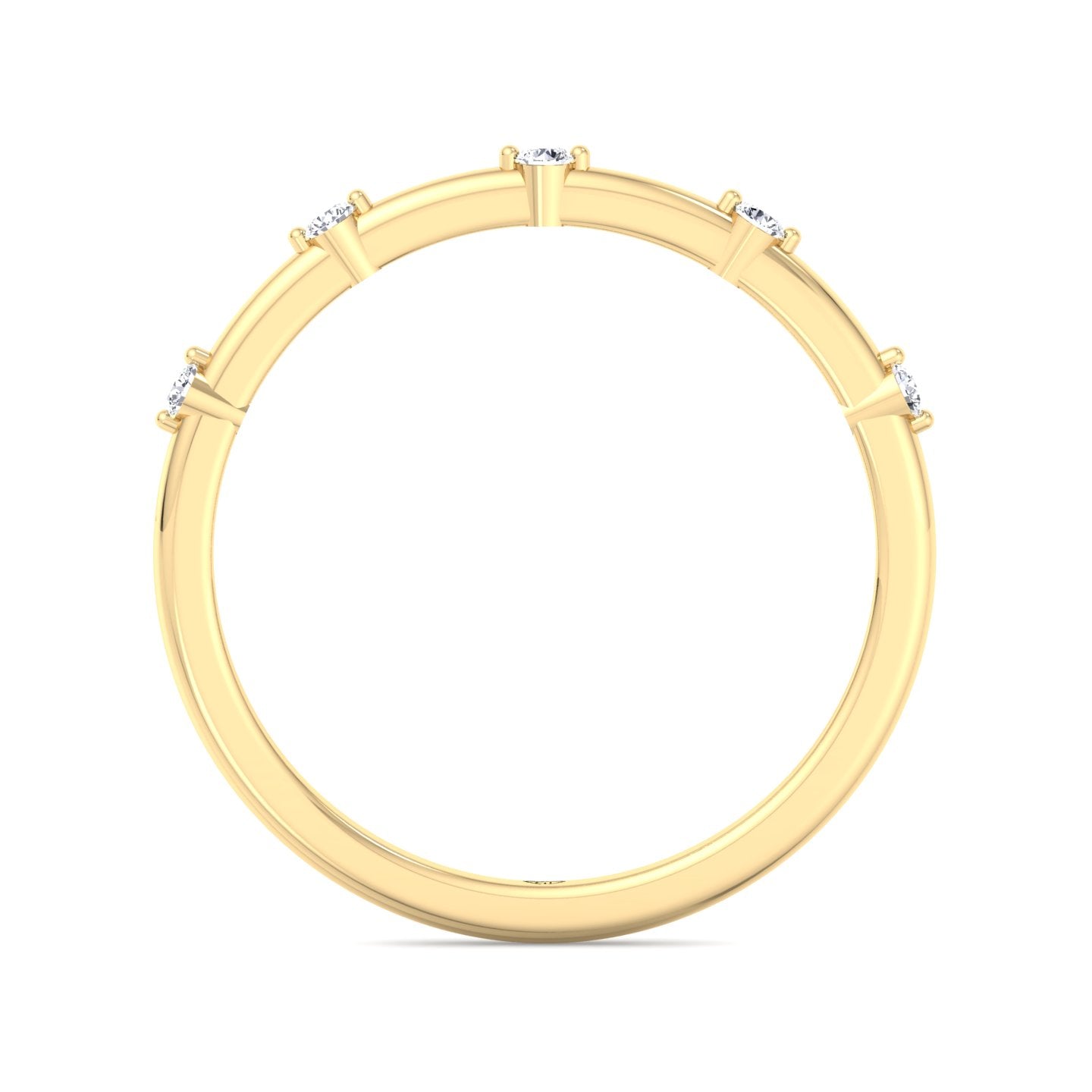 Myra - 5 Stone Round Diamond Dainty Ring Single Prong - Gem Jewelers Co