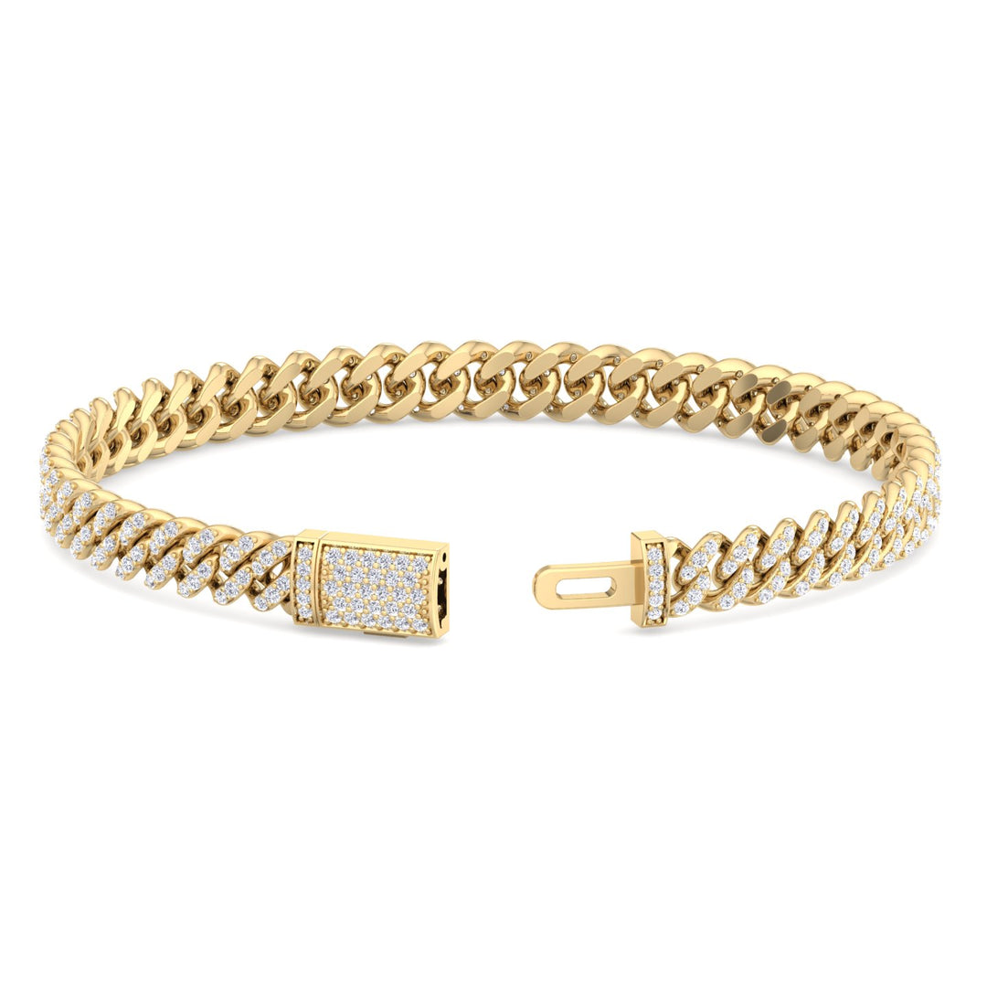 3CT Natural Diamond Cuban Link Bracelet ( 5.5mm )