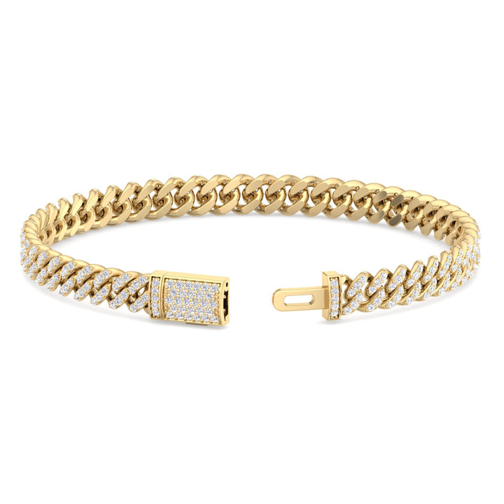 3CT Natural Diamond Cuban Link Bracelet ( 5.5mm )