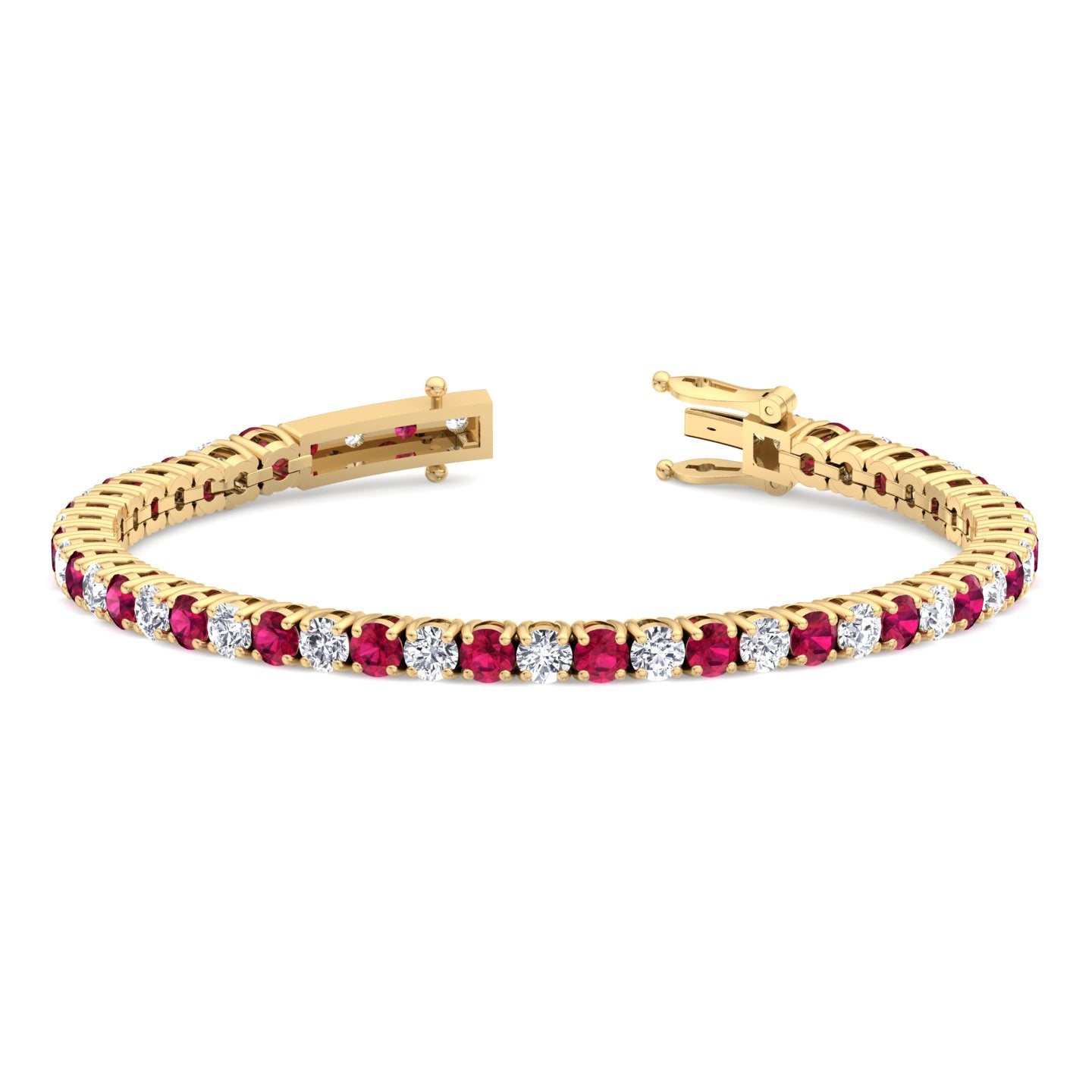 Sophie - Natural Diamond & Ruby Tennis Bracelet - Gem Jewelers Co