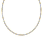Gold necklace with diamonds on a white background